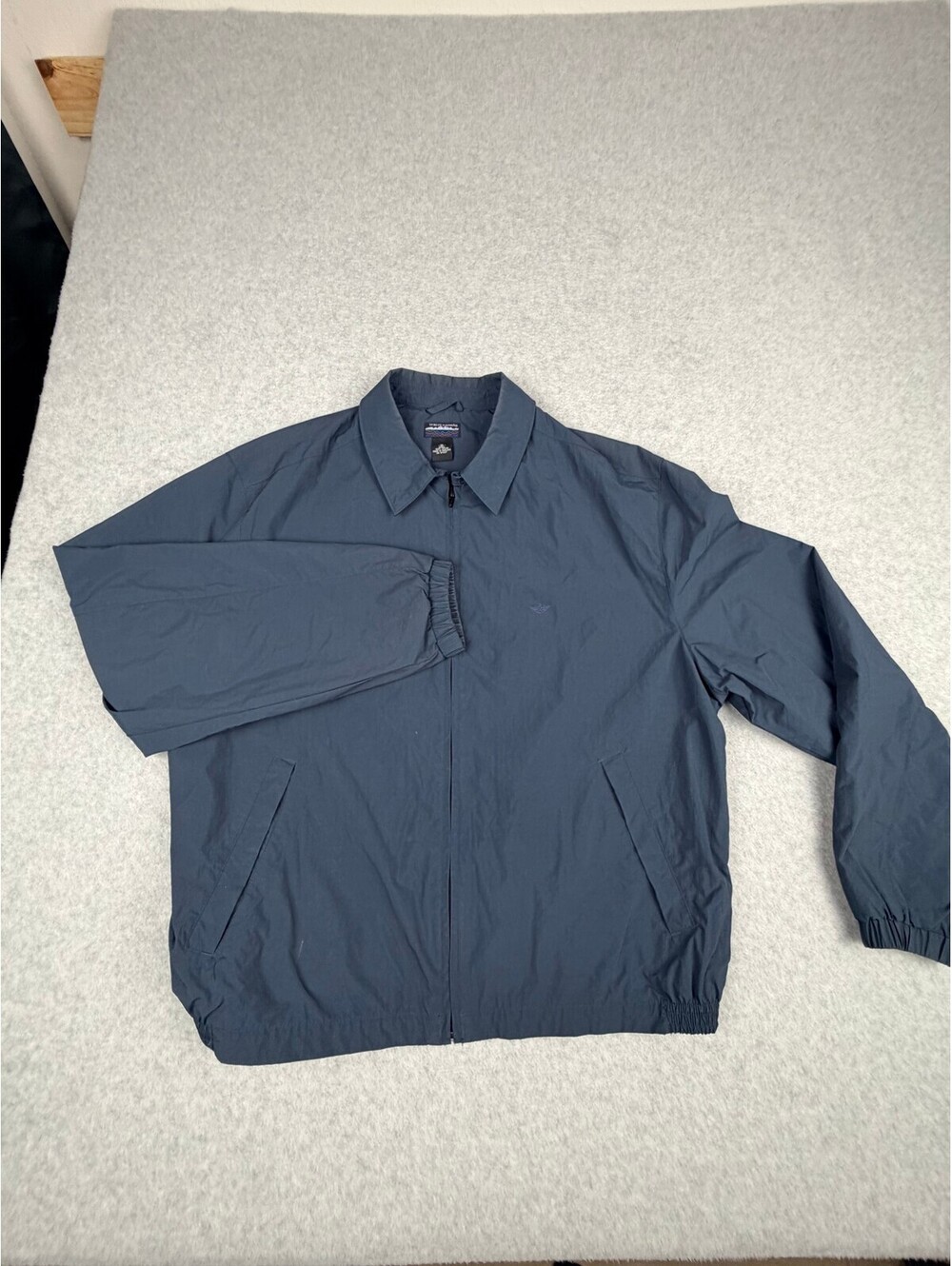 Vintage‎ White Sierra Mens Windbreaker XL Navy Blue Nylon Full Zip Collared